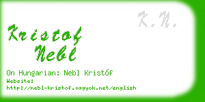 kristof nebl business card